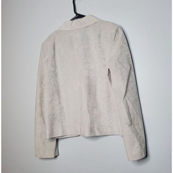 Vintage Button Up Blazer 13 - 14 Gray Suede Thin Lightweight Union Made - Picture 2 of 10